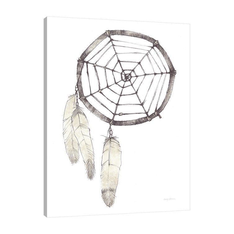 Dream Catcher Follow Your Dreams Neutral Crop On Canvas by Avery Tillmon Print